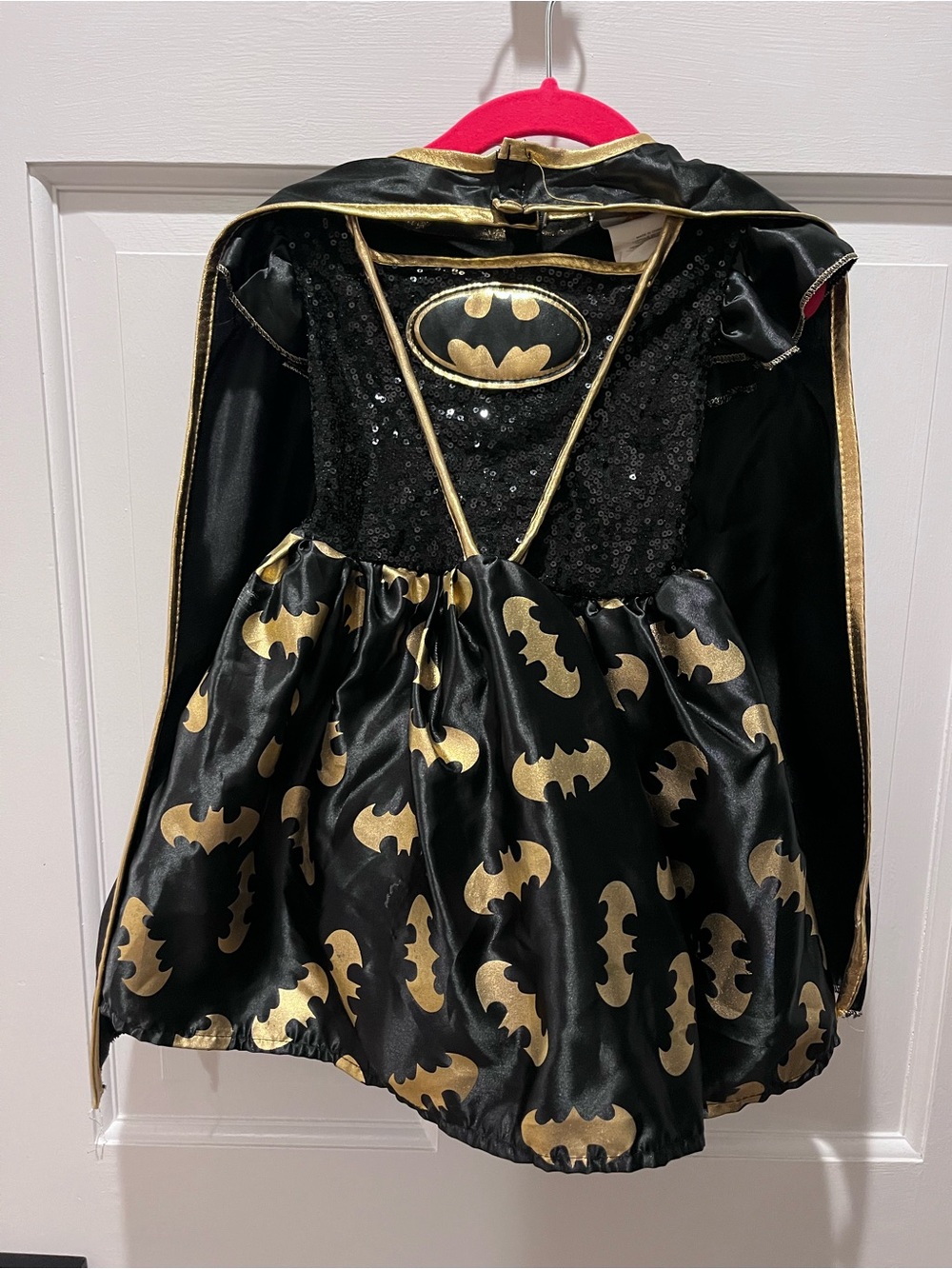 Toddler Girls' Black & Gold Batman/Batgirl Costume Dress with Cape
